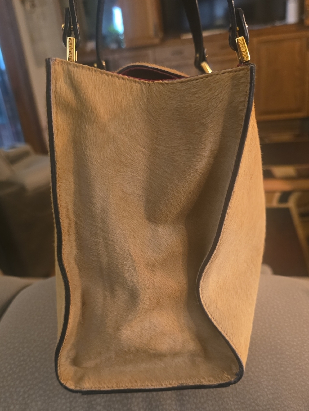 Designer Women's Tote Bag in Tan with Black Straps(KATE SPADE) - Picture 5 of 6